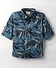 Rikidoos Full Sleeves Leaves Printed Shirt - Blue