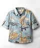 Rikidoos Full Sleeves Aeroplanes Printed Shirt - Light Blue