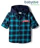 Babyoye Cotton Woven Full Sleeves Hooded Shirt With Checks - Multicolour