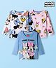 Babyhug Disney Single Jersey Knit Full Sleeves T-Shirt with Minnie and Friends Graphics Pack of 3 - Light Blue Pink & White