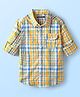 Pine Kids Cotton Woven Full Sleeves Checkered Shirt - Yellow