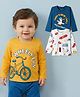 Babyoye 100% Cotton Knit Full Sleeves Printed T-Shirts Pack of 3 - Multicolor