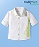 Babyoye 100% Cotton Woven Full Sleeves Shirts With Guitar Embroidery - White