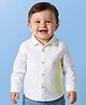 Babyoye 100% Cotton Woven Full Sleeves Shirts With Guitar Embroidery - White