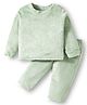 Kanvin Fur Knit Full Sleeves Winter Wear Sweatshirt & Lounge Pant Set - Mint