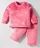 Kanvin Fur Knit Full Sleeves Winter Wear Sweatshirt & Lounge Pant Set - Pink