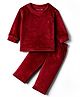 Kanvin Fur Knit Full Sleeves Winter Wear Sweatshirt & Lounge Pant Set - Maroon