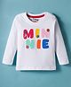 Babyhug Disney Single Jersey Knit Full Sleeves T-Shirt With Minnie Mouse Graphics & Patch Detailing & Back Print - White