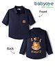 Babyoye 100% Cotton Twill Woven Full Sleeves Shirt With Text & Tiger Print & Embriodery - Navy Blue