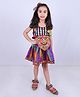 Aglare Cotton Woven Navratri Theme Sleeveless Threadwork Embroidered & Mirror Work Detailed Dress - Black