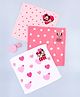 Babyhug Disney Interlock Knit Hand & Face Towel with Minnie Mouse Graphics Pack of 3 L 33 x B 33 - Pink White & Dark Pink