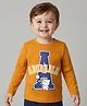 Babyoye 100% Cotton Knit Full Sleeves T-Shirt With Adorable Print - Golden
