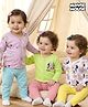 Babyhug Disney Interlock Knit Full Sleeves Jhablas With Minnie Mouse Graphics pack Of 3 - Lime Green Purple & White