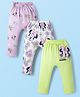 Babyhug Disney Interlock Knit Full Length Diaper Leggings With Minnie Mouse Graphics Pack of 3 - Multicolor