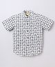 Aww Hunnie Cambric Woven Half Sleeves Baby Elephants Printed Shirt - White