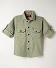 Radutu Full Sleeves Ribbed Shirt - Olive Green