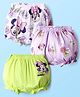 Babyhug Disney Interlock Knit Mid Thigh Bloomers With Minnie Mouse Graphics Pack of 3 - Purple & Green