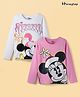 HoneyHap Disney Single Jersey Knit Full Sleeve T-Shirt with Minnie Mouse Graphics Pack of 2 - Pink & White