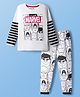 Pine Kids Marvel Single Jersey Knit Full Sleeves Night Suit With Avengers Graphics - White