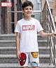 Pine Kids Marvel Single Jersey Knit Half Sleeve T-Shirt & Shorts  Set with Avengers Graphics - White