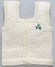 Little Angels Woollen Knitted Sleeveless Floral Embroidered Sweater - Cream