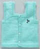 Little Angels Woollen Knitted Sleeveless Floral Embroidered Sweater - Green