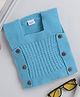 Little Angels Woollen Knitted Sleeveless Self Designed Sweater - Blue