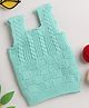 Little Angels Woollen Knitted Sleeveless Cable Knit Designed Sweater - Green