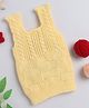 Little Angels Woollen Knitted Sleeveless Cable Knit Designed Sweater - Yellow