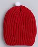 Little Angels Knitted Braided & Pom Pom Embellished Cap - Red - Diameter - 28cm