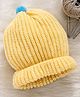 Little Angels Knitted Braided & Pom Pom Embellished Cap - Yellow - Diameter - 28cm