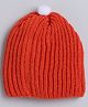 Little Angels Knitted Braided & Pom Pom Embellished Cap - Orange - Diameter - 28cm