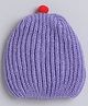Little Angels Knitted Braided & Pom Pom Embellished Cap - Violet - Diameter - 28cm