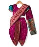 Bhartiya Paridhan Woven Half Sleeves Silk Saree With Foil Peacock Print - Wine