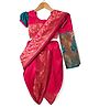 Bhartiya Paridhan Woven Half Sleeves Silk Saree With Foil Peacock Print - Dark Pink