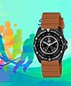 Kool kidz Colour Blocked Analogue Watch - Brown
