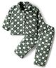 Kanvin Knit Full Sleeves Printed Winter Wear Co-ords Night Suit - Green