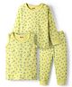Babyhug Cotton Knit Full Sleeves Star Printed Thermal Wear Set With Vest - Lime Green