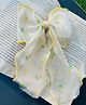 Radhya accessories Floral & Polka Dots Designed Bow Applique Detailed Alligator Clip - Yellow