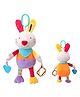 BitFeex Rabbit Hanging Toy with Teether  Plush Rattle Bunny Toy with Hook and Teething Ring  Sensory Stroller Toy for Newborns & Infants