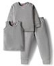 Babyhug Knit Full Sleeves Solid Thermal Set with Vest - Light Grey