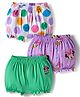 Babyhug Disney Single Jersey Knit Bloomers with Minnie & Friends Graphic Pack of 3 - Green Purple & White