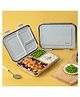 Basil Stainless Steel 3 Compartment Bento Neo Lunch Box for Kids & Adults, New & Improved, Easy to Open/Close Lunch Box - Grey