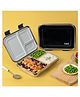 Basil Stainless Steel 3 Compartment Bento Neo Lunch Box for Kids & Adults, New & Improved, Easy to Open/Close Lunch Box - Black