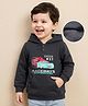Mark & Mia Terry Knit Full Sleeves Hooded Sweatshirt with Car Graphic & Kangaroo Pocket - Black