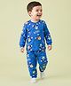 Mark & Mia  Interlock Knit Full Sleeves Co-Ord Winter Nightsuit with Vehicle Print - Blue