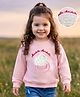 Mark & Mia Terry Knit Full Sleeves Oversized Sweatshirt With Applique & Embroidery Detailing - Pink