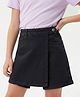 Arias Cotton Woven Solid Colour Washed Skirt - Black