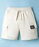 Kookie Kids Terry Knit Above Knee Length Shorts with Cool Kids Club Badge - Off White