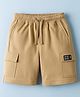 Kookie Kids Terry Knit Above Knee Length Shorts with Cool Kids Club Badge - Beige